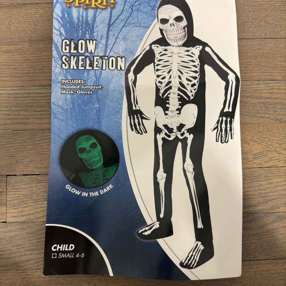 Spirit Glow Skeleton Costume for Kids - Black and White
